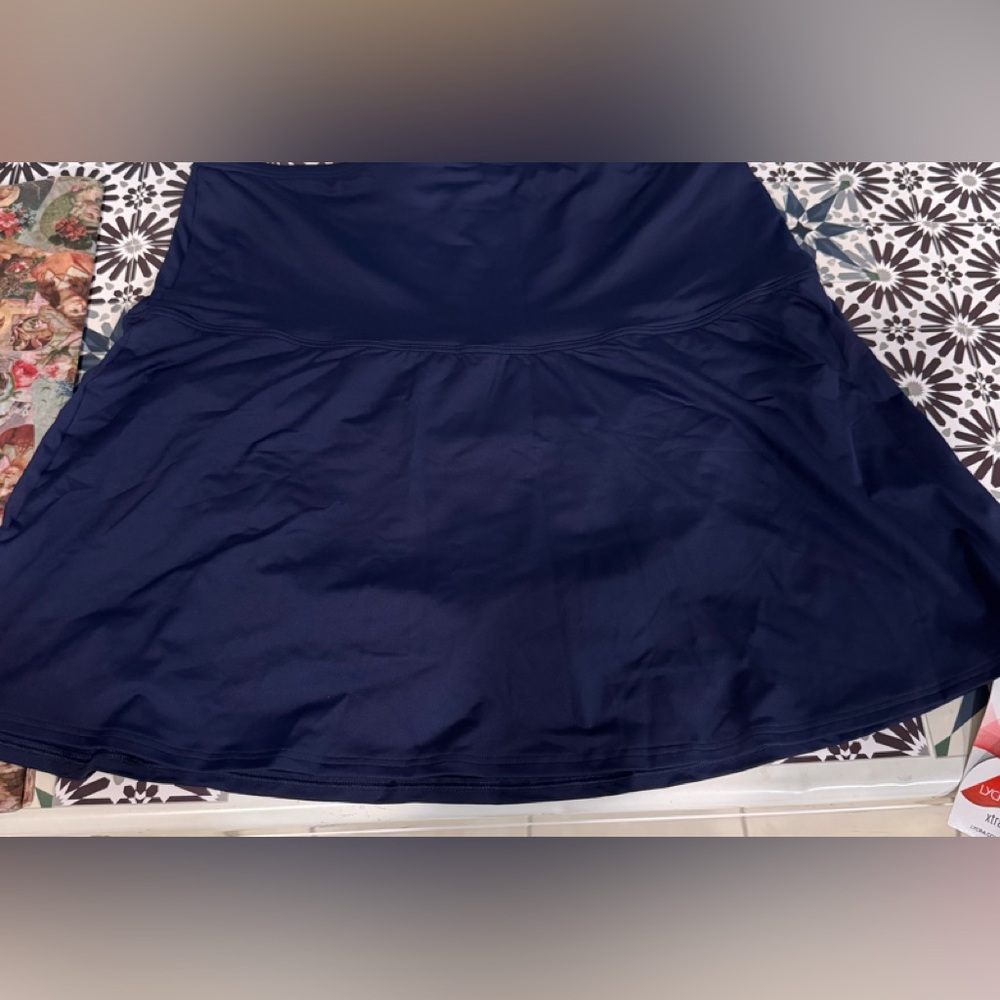 Lands' End Women's A-Line Swim Skirt in Deep Navy